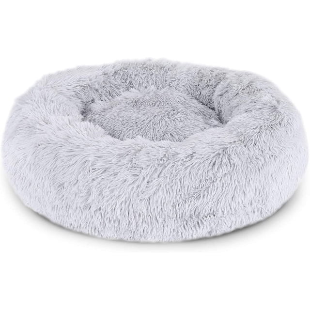 Cesta redonda para perros Cojín para gatos Cesta para donuts Ø 50 cm Dimensión exterior Gris claro JM