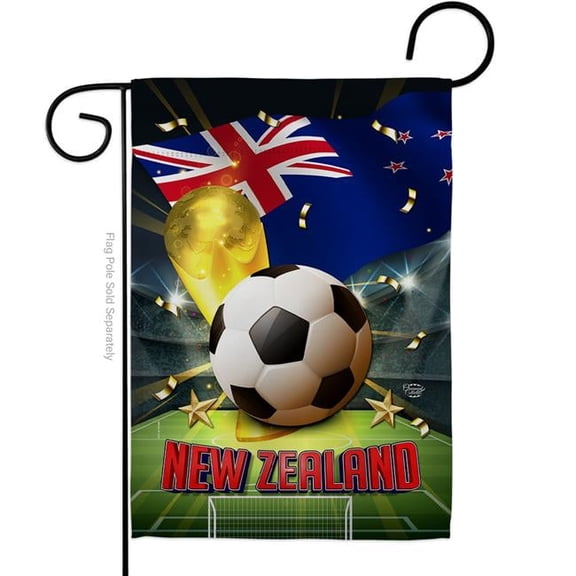 Ornament Collection G190132-BO 13 x 18.5 in. World Cup New Zealand Sports Soccer Double-Sided Vertical House Decoration Banner Garden Flag - Yard Gift