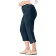 thumbnail image 3 of Woman Within Plus Size Stretch Denim Five-Pocket Capri Jeans, 3 of 6
