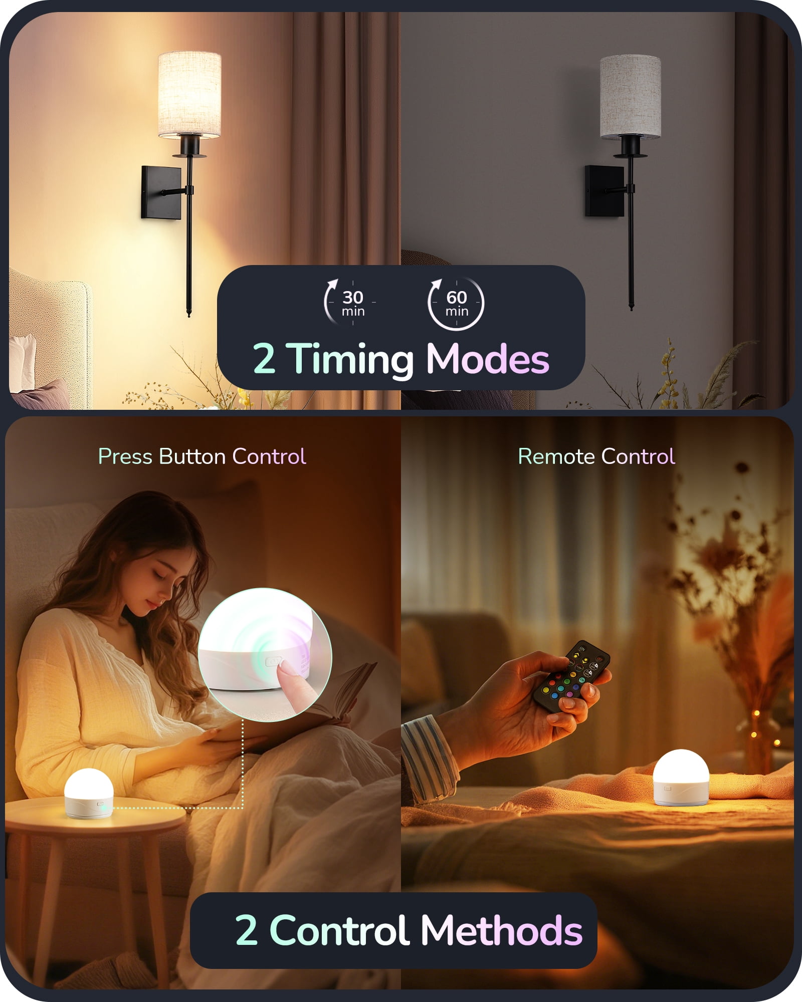 EDISHINE Rechargeable Light Bulb with Remote Control, 3000mAh Battery Operated Light Bulb, 2 Timer 12 Colors Selectable E26 350LM, Detachable LED Light Bulbs for Wall Sconces, Emergency Use