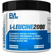 L-Leucine Powder 2000mg - EVLution Nutrition Absorption & Recovery Protein Supplement for Men and Women - Post Workout Drink Mix Recovery Protein Powder - 100 Servings