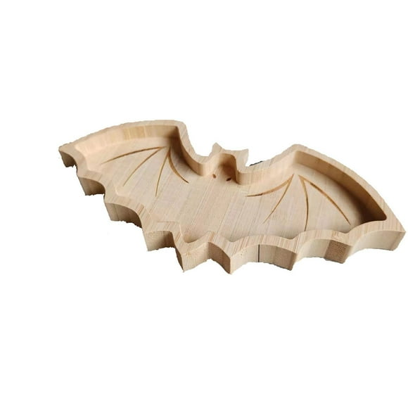 Wooden Halloween Tray Pumpkin Bat Snack Tray Dinner Tray Solid Wood Wooden Tray Carbon Steel Baking Pan for Roasting and Meal Prep