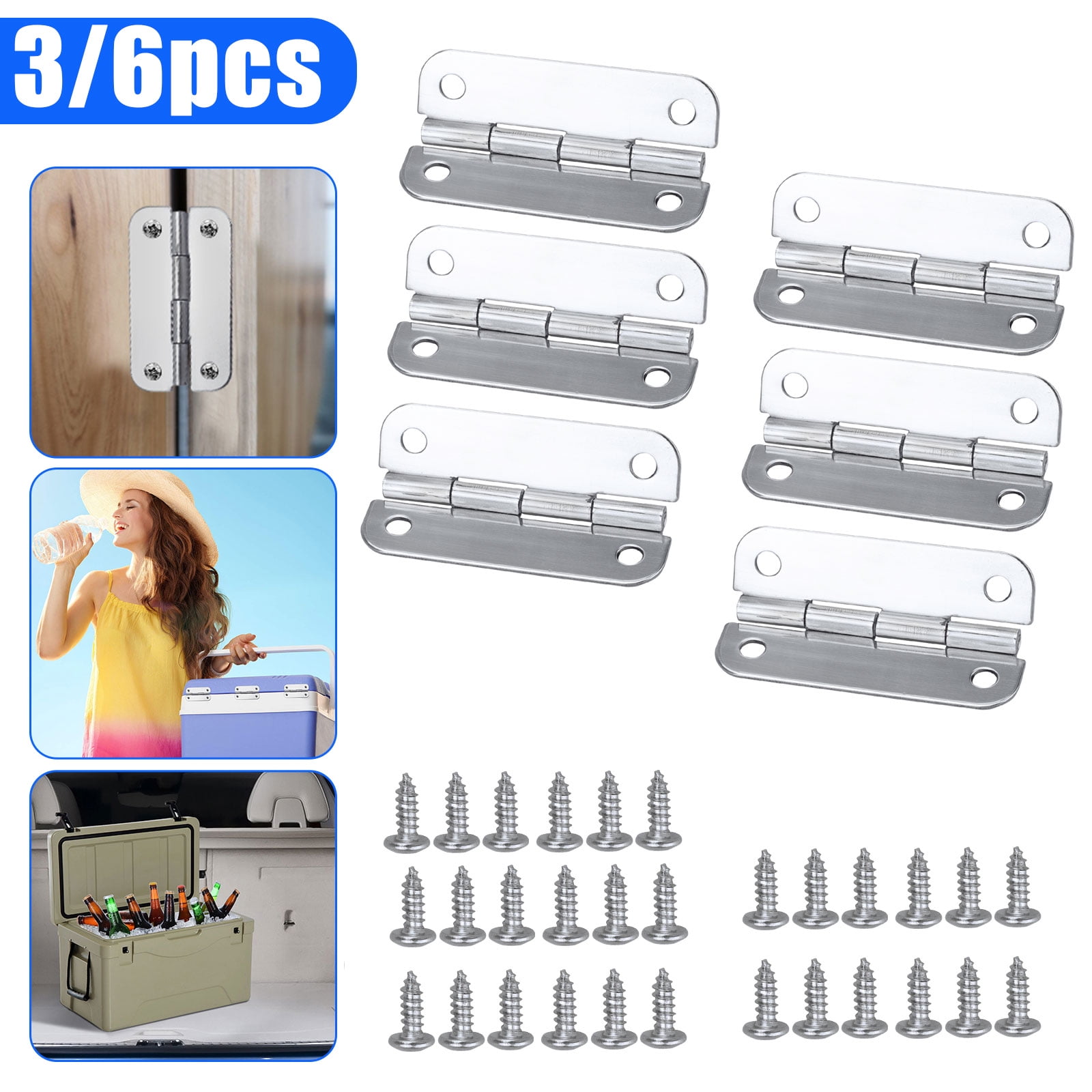 EEEkit 6/3PCS Stainless Steel Replacement Cooler Hinges, Cooler Hinges