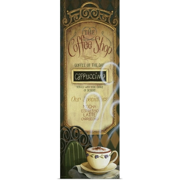 Great BIG Canvas | Rolled Lisa Audit Poster Print entitled Coffee Shop Menu