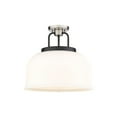 thumbnail image 2 of Innovations Lighting  Kahana - 3 Light 15" Semi-Flush Mount Matte White/Black Satin Nickel, 2 of 5