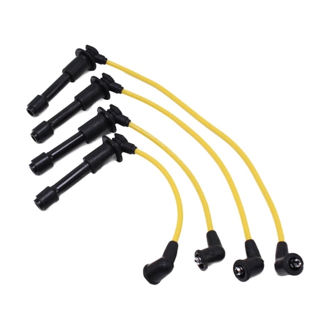 Cables de alta tensión de silicona doble,Cables de encendido de silicona doble HT amarillos,Kit de reemplazo de arnés de cables de encendido,Accesorios de encendido para automóviles de