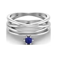 thumbnail image 2 of 3mm Round Lapis 925 Sterling Silver Twisted Mother's Day Gift Ring, 2 of 4