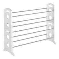 Whitmor 4-Tier Shoe Rack - Store up to 20 Pairs of Shoes - Silver and White