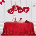 thumbnail image 1 of GFDYREE Nappe à Paillettes, Décoration de Fête de Mariage de Noël, Dessus de Table Rectangulaire, 60"x102 Pouces, Rouge Foncé, 1 of 7