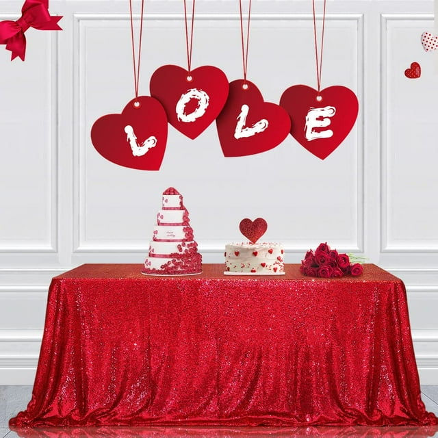 GFDYREE Nappe à Paillettes, Rectangulaire, 50"x80 Pouces, Rouge Foncé