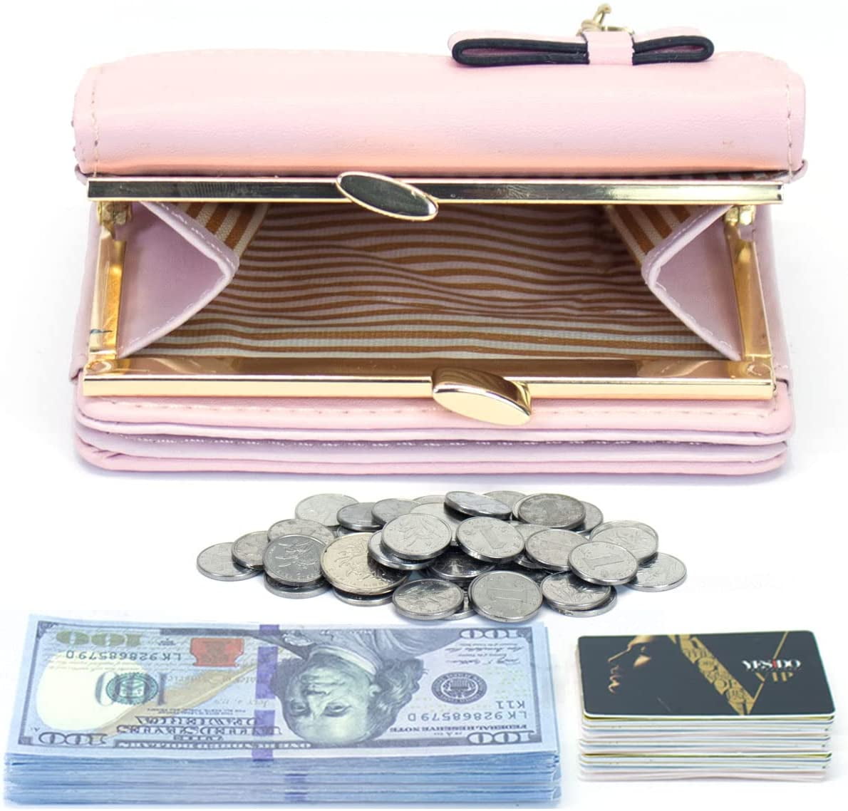  women wallet Money Bag Small Cute Coin Purse (Pink-cat) :  Clothing, Shoes & Jewelry