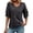 Dark Gray, variant on Women's Summer Solid Color V Neck Tee With Double Layer Flared Mid Sleeves Casual Loose Fit Top