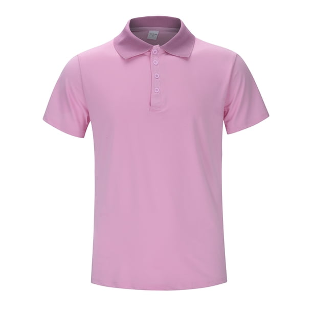 Gibobby Playera Polo Hombre Polo de piqué de Manga Corta Camisa de Polo para Hombre(Rosa,M)