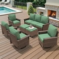 thumbnail image 5 of Feishominoo 23" x 24" x 4" Outdoor Back and Seat Cushions Set of 5, 10-Piece Replacement Deep Seating Cushions for Patio Furniture, Green, 5 of 6