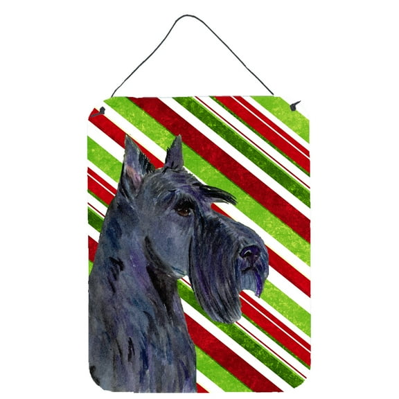 Scottish Terrier Candy Cane Holiday Christmas Wall or Door Hanging Prints
