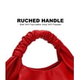 thumbnail image 3 of Earnda Chic Top Handle Bag for Women Small Ruched Hobo Handbag Red Soft Faux Leather Tote Bags Purse, 3 of 6