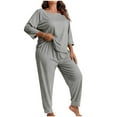 thumbnail image 5 of LYEAA Womens Capri Pajama Sets Plus Size Solid Sleeveless Top and Pant Pullover Sleepwear Breathable Loungewear, 5 of 5