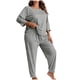 thumbnail image 5 of Pincandy Women's Plus Size Pajama Set - Crew Neck 3/4 Sleeve Top & Pants, Casual & Comfortable for Homewear, 5 of 5