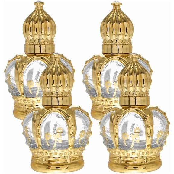 FRCOLOR Golden Glass Roller Perfume Bottles Compact and Reusable for on-The-Go