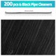 thumbnail image 2 of Iooleem 200 limpiadores de tuberías negros con tallos de chenilla, limpiadores de tuberías para manualidades, limpiadores de tuberías, manualidades, suministros de arte y manualidades., 2 of 5