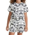 thumbnail image 3 of Hienoo Boys Girls Camouflage Short Sleeve Summer Camps Training Shorts Outfits, Sizes 3-13, 3 of 4