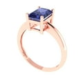 thumbnail image 2 of 1.75 ct Radiant Cut Simulated Tanzanite Solitaire 14K Rose Gold Womens Engagement Ring, 2 of 5