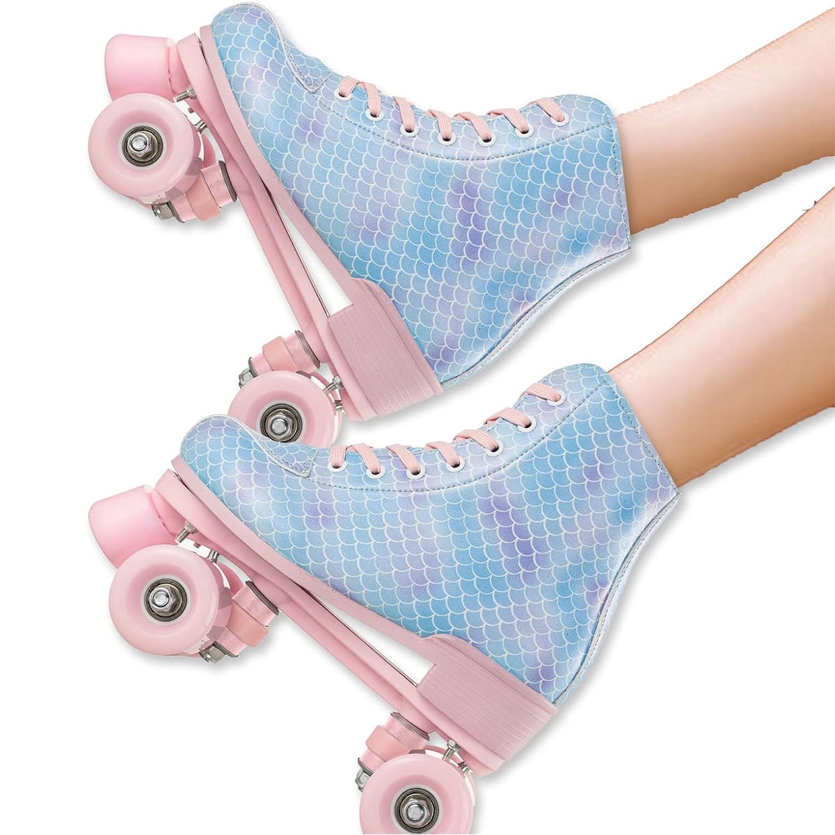 SLLINGLUO Roller Skate for Women, Classic Quad Roller Skates with Light up Wheels, Size 7