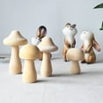 thumbnail image 1 of Wooden Mushroom 6pcs/Set Various Sizes DIY Mushrooms Ornament, 1 of 9