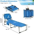 thumbnail image 3 of Goplus Outdoor Beach Lounge Chair Folding Chaise Lounge with Pillow Blue, 3 of 9