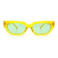 thumbnail image 5 of Womens Classic Mod Rectangular Cat Eye Plastic Fashion Sunglasses Yellow - Green, 5 of 8