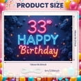 thumbnail image 2 of Neon Style 33rd Birthday Banner Pink Blue Neon Display Star Decorations Purple Pom Poms 33 Birthday Backdrop for 33rd Birthday Party Adult Birthday Celebration Neon Themed Party, 2 of 9