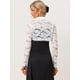 thumbnail image 3 of Bolero transparente de ganchillo Allegra K encaje cuello alto Blanco M, 3 of 6