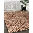 thumbnail image 3 of Ahgly Company Machine Washable Indoor Square Abstract Fire Brick Red Area Rugs, 4' Square, 3 of 7