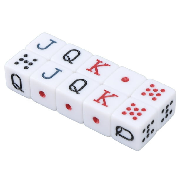 Juego de dados, juego de 10 dados de 16 mm, dados JQK fabricados con cuidado