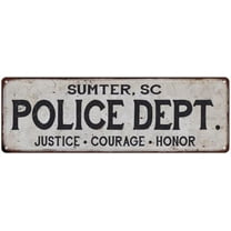 SUMTER, SC POLICE DEPT. Home Decor Metal Sign Gift 6x18 206180012914