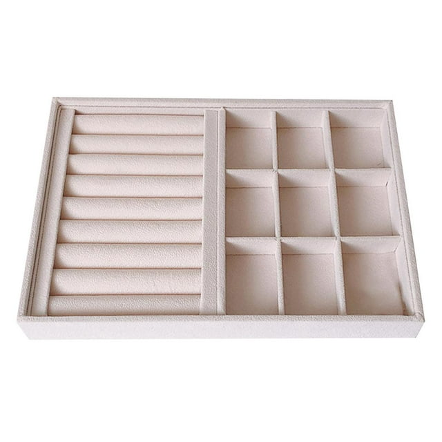Organizador de joyería perfecl Beige Bandeja de Almacenamiento