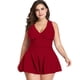 thumbnail image 1 of Traje de Baño de Talla Grande para Mujer, Vestido de Baño con Control de Abdomen de Dos Piezas con Falda Acampanada Bikini Trajes de Baño, 1 of 4