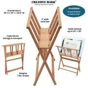 Creative Mark Folding Wood Large Print Rack - Perfect For Display of Canvas, Art, Prints, Panels, Posters, Art Gallery Shows, Storage Rack - [BeechWood Finish]