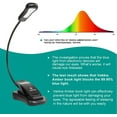 thumbnail image 3 of LuminoLite Rechargeable Amber Book Light, Clip on Lights for Reading in Bed, 3 Brightness × 3 Color Temperature, 2.1 oz Lightweight, 70 Hrs Reading, Perfect for Readers & Kids (Black), 3 of 4