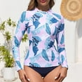 thumbnail image 2 of Swim Suits for Women 2025 Athletic Two Piece Swimsuits with Bottom Long Sleeve Swimsuit Sports Surfing Swimwear Bathing Suits with Zipper, 2 of 7