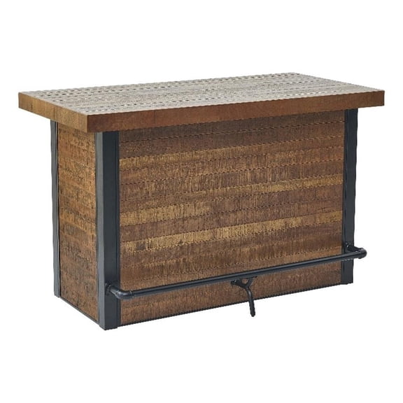 Pemberly Row Modern Transitional Chestnut Wood Finish 42" Home Bar