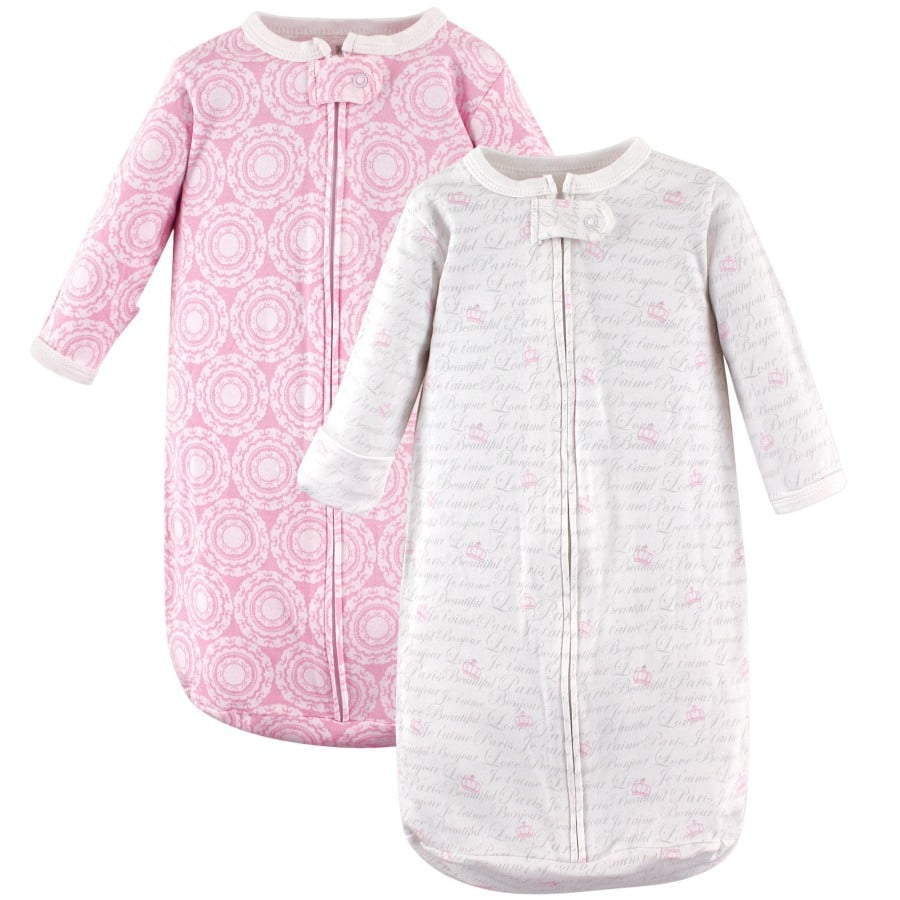 Hudson Baby Infant Girl Cotton Long-Sleeve Wearable Sleeping Bag, Sack, Blanket, Script, 3-9 Months