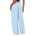 thumbnail image 5 of Wlynlyn Womens Wide Leg Linen Pants Casual Beach Pants Elastic Waisted Drawstring Trousers with Pockets Size L, 5 of 5