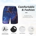 thumbnail image 3 of Sikiie Starry Sky Wall Flying Tiger Print Men's Double Layer Swimming Trunks, Adjustable Waistband and Pockets Sports Swimming Trunks, Beach Swimwear-X-Large, 3 of 6