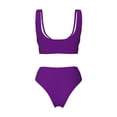 thumbnail image 5 of Daiia Purple Women's Bikini Set Two Piece Swimsuit High Waisted Bikini Adjustable Straps Bikini Perfect for Beach, Pool, and Summer Vacation-, 5 of 9
