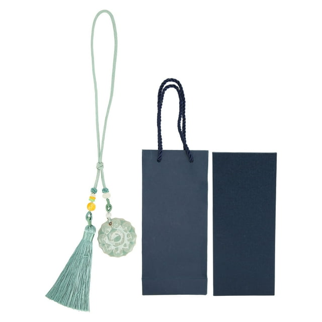 Fyearfly Borla De Llavero,Cuentas De Porcelana Elegante Exquisito Llavero Borla Borla Colgante Artesanal con Caja De Almacenamiento para Bolsa Coche(SY-GCL-018)