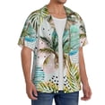 thumbnail image 4 of Daiia Watercolor Palm Tree Men's Linen Shirts Short Sleeve Casual Shirts Button Down Shirt for Men Beach Summer Wedding Shirt-X-Large, 4 of 7