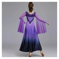 thumbnail image 2 of Ballroom Dance Dress Women Modern Dance Dress Elegant Flower Floating Sleeves Big Swing Waltz Wear, 2 of 5