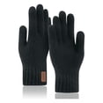thumbnail image 2 of 2 guantes de lana tejidos para hombre, gruesos, para ciclismo al aire libre, además de guantes de invierno con pantalla táctil de terciopelo A, 2 of 5