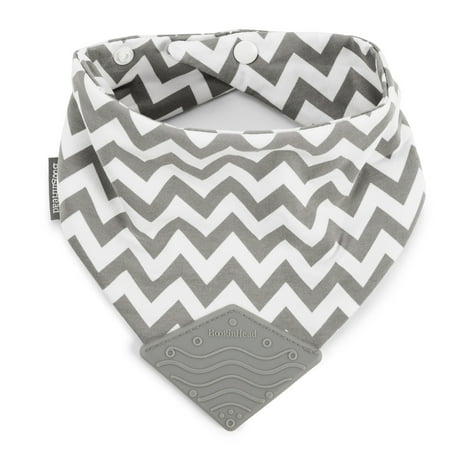 UPC: 0854034003953 | BooginHead Cotton Baby Bandana Teething Bib Infant Toddler Boys and Girls Gray Chevron